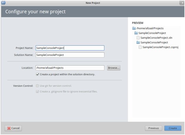 Creating the project and entering the location 